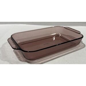 PYREX Vintage Cranberry Casserole Baking Dish 232-R - USA - 11x7x1.5" - 2 qt
